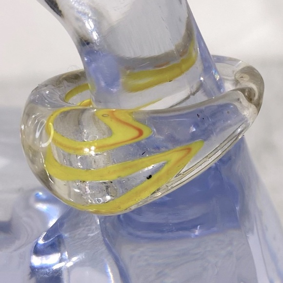 Vintage Art Glass Handmade Yellow Orange Band Ring - Picture 4 of 12